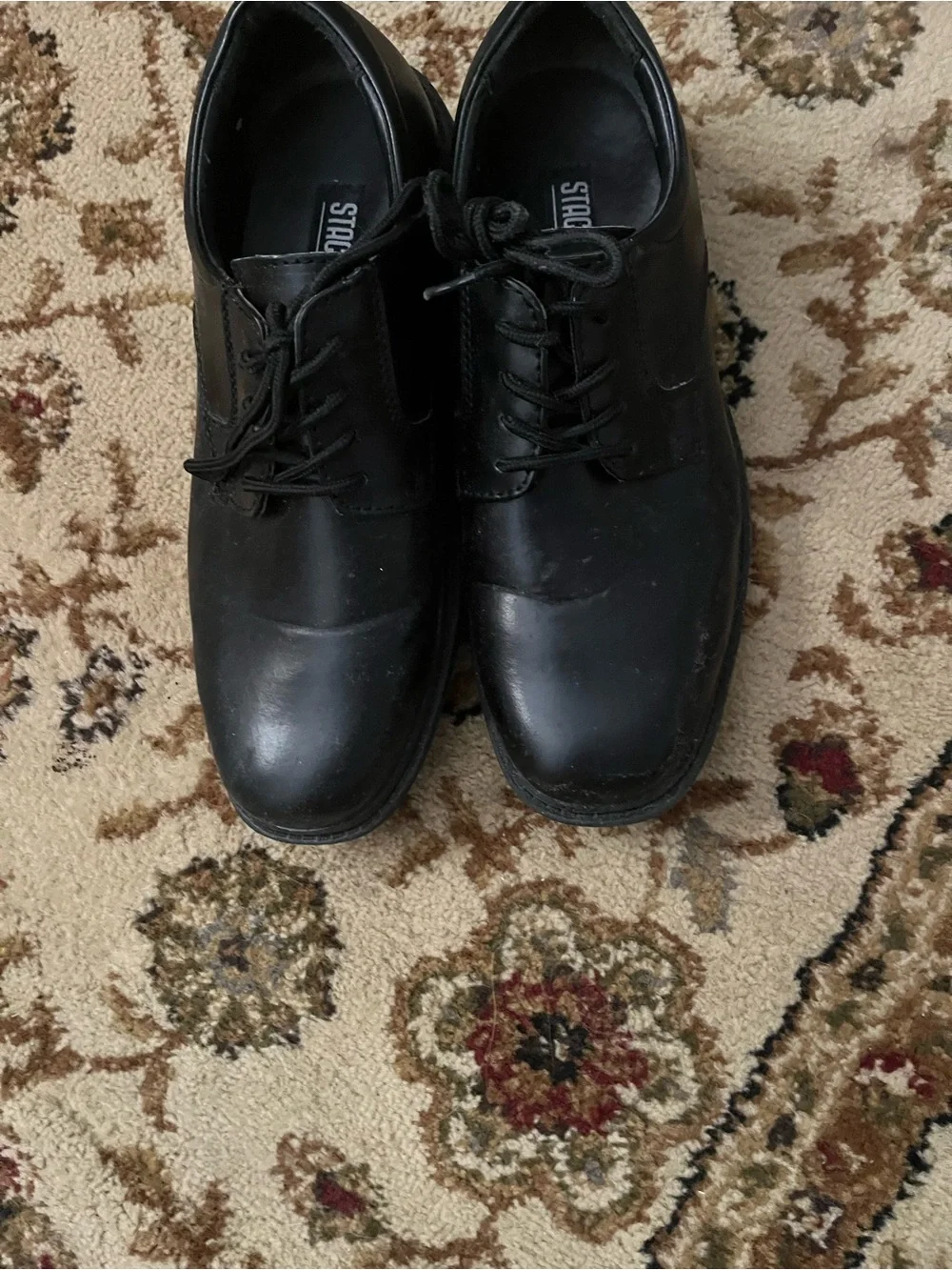 Stacy Adams Black Leather Derby Oxfords